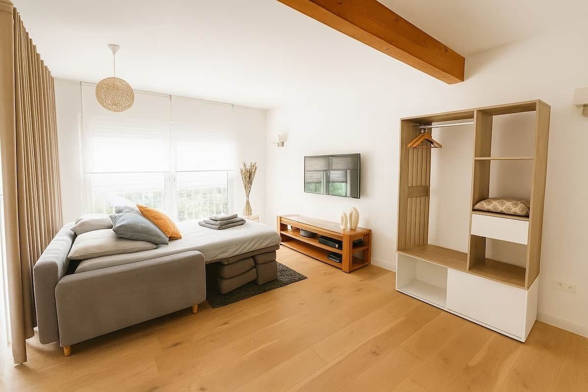 1 室のベッドルーム、WiFi、ベッドシーツ