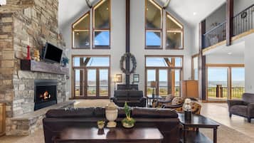 Smart TV, fireplace, foosball, table tennis