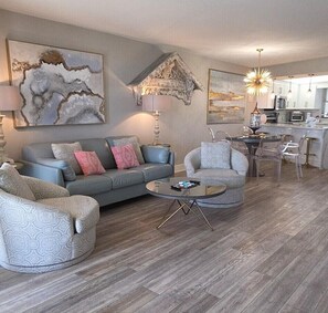 TV, fireplace, table football - Beachside l 4031  New to Rental Program-3rd Floor Condo Gulf Front Views (Miramar Beach)
