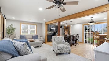 Smart TV, fireplace, video games