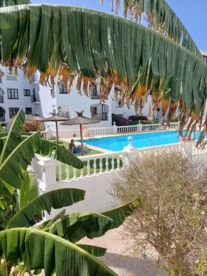 Pool - Beautiful beachfront 2 bedroom apartment with garage, swimming pool, fast wifi, garden, 30m to beach (Málaga)