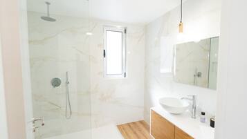 Dusche, Haartrockner, Handtücher
