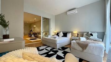 Family Apartment, Balcony, City View | Free WiFi, bed sheets