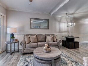 TV, fireplace - Tranquility Skies | MTN View, Sauna, Jacuzzi, MORE (Gatlinburg)