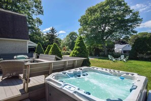 Terrace/patio - Bass River Retreat with Pool, Hot Tub, and Game Room! (Yarmouth)
