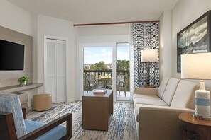 Living area -  2-bedroom condo at Marriott Resort in Hilton Head Island.  Great rate and fun (Hilton Head Island)