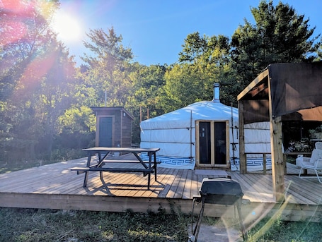 Outdoor dining. Ace Mongolian Yurt