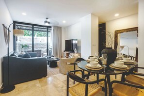TV, offices - Luxury 2BR Retreat with Private Pool & Spa (Tulum)