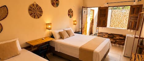 Standard Triple Room | Laptop workspace, blackout drapes, free WiFi, bed sheets