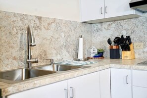 Fridge, microwave, stovetop, dishwasher - Borinquen Beach Retreat - Apt 3 | Minutes to Beach (Borinquen)