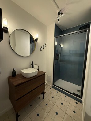 Shower, hair dryer, towels, toilet paper - Modern, fully-equipped 6-person duplex with terrace (Évreux)