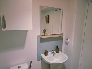 Secador de pelo, toallas, jabón y papel higiénico