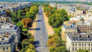 A wide street flanked by buildings, trees, and a clear sky. - Charming Studio for 2P - Near Parc Monceau (Paris)