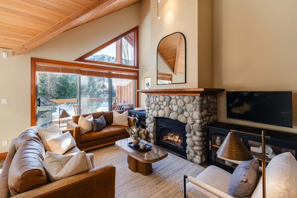 House, Multiple Beds, Hot Tub, Mountain View (Harmony Chalet at Montebello) | Living area - Harmony Chalet at Montebello (Whistler)