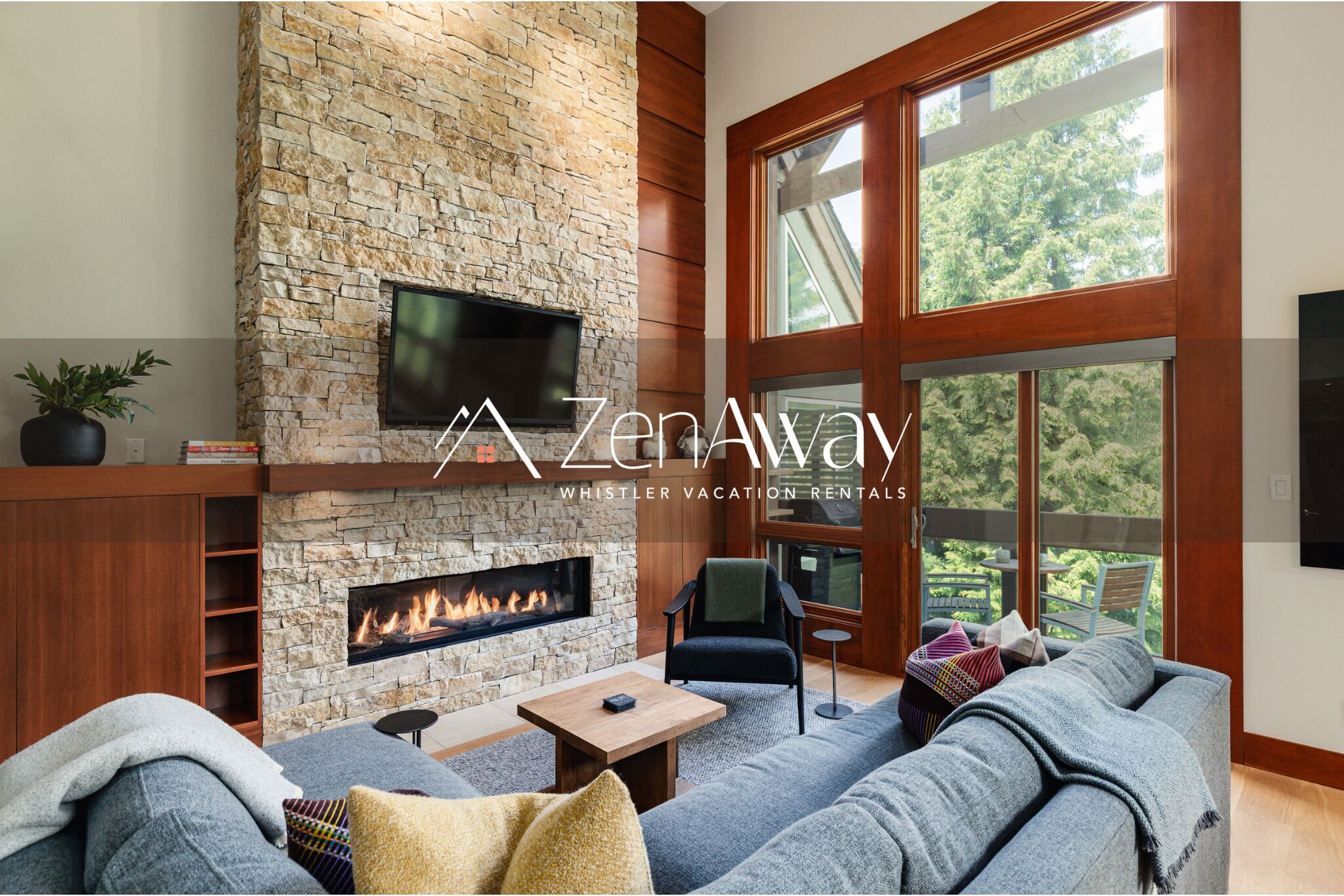 Ferienhaus, Mehrere Betten, Terrasse, Bergblick (Northlight Retreat at Alpine Greens) | Wohnbereich