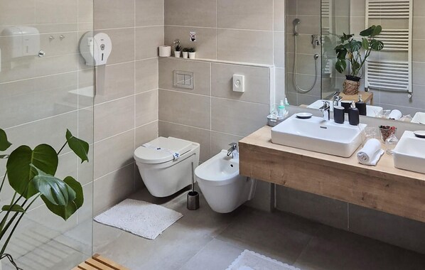 Shower, hair dryer