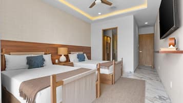 Superior appartement | Luxe beddengoed, een kluis op de kamer, een bureau, een laptopwerkplek