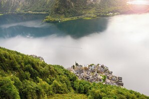 Aerial view - LOFT AM SEE - Apartment with direct lake access in Hallstatt (Hallstatt)