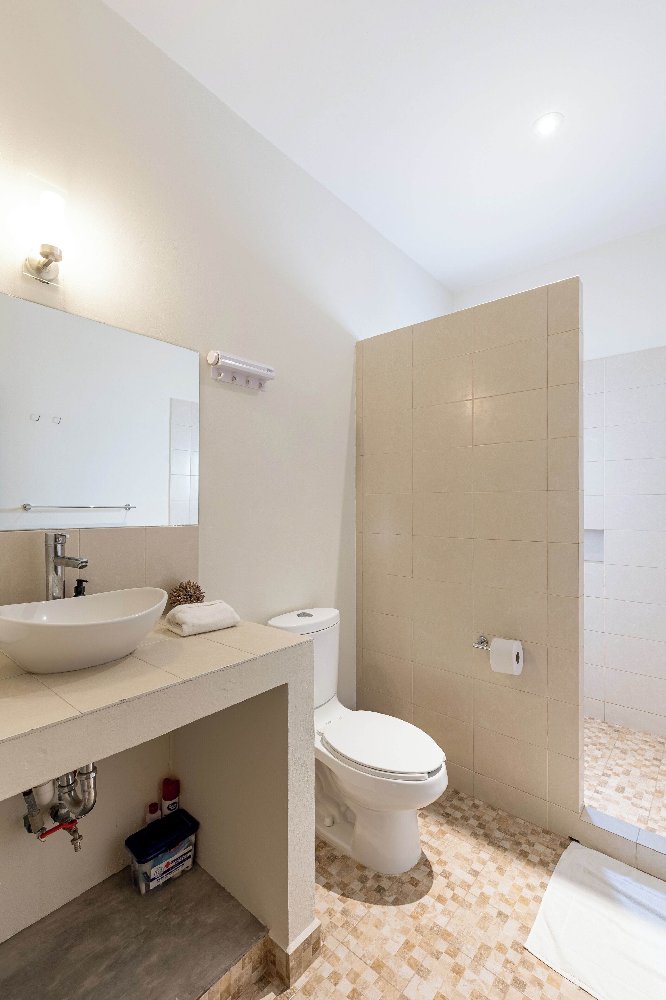 Apartemen Klasik, pemandangan kebun | Kamar mandi | Kombinasi shower/bathtub, pengering rambut, handuk, dan tisu toilet