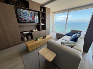 Living area - Espectacular vista frente al mar para 8 personas (Viña del Mar)