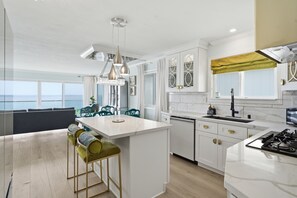 Microwave, stovetop, dishwasher, paper towels - Mermaid Manor Eclectic Beachfront Property in La Jolla (San Diego)