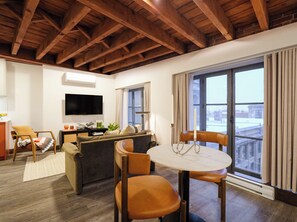 Dining - Loft | Light-Filled Stay Old Montreal, Street View, King Bed (Montréal)