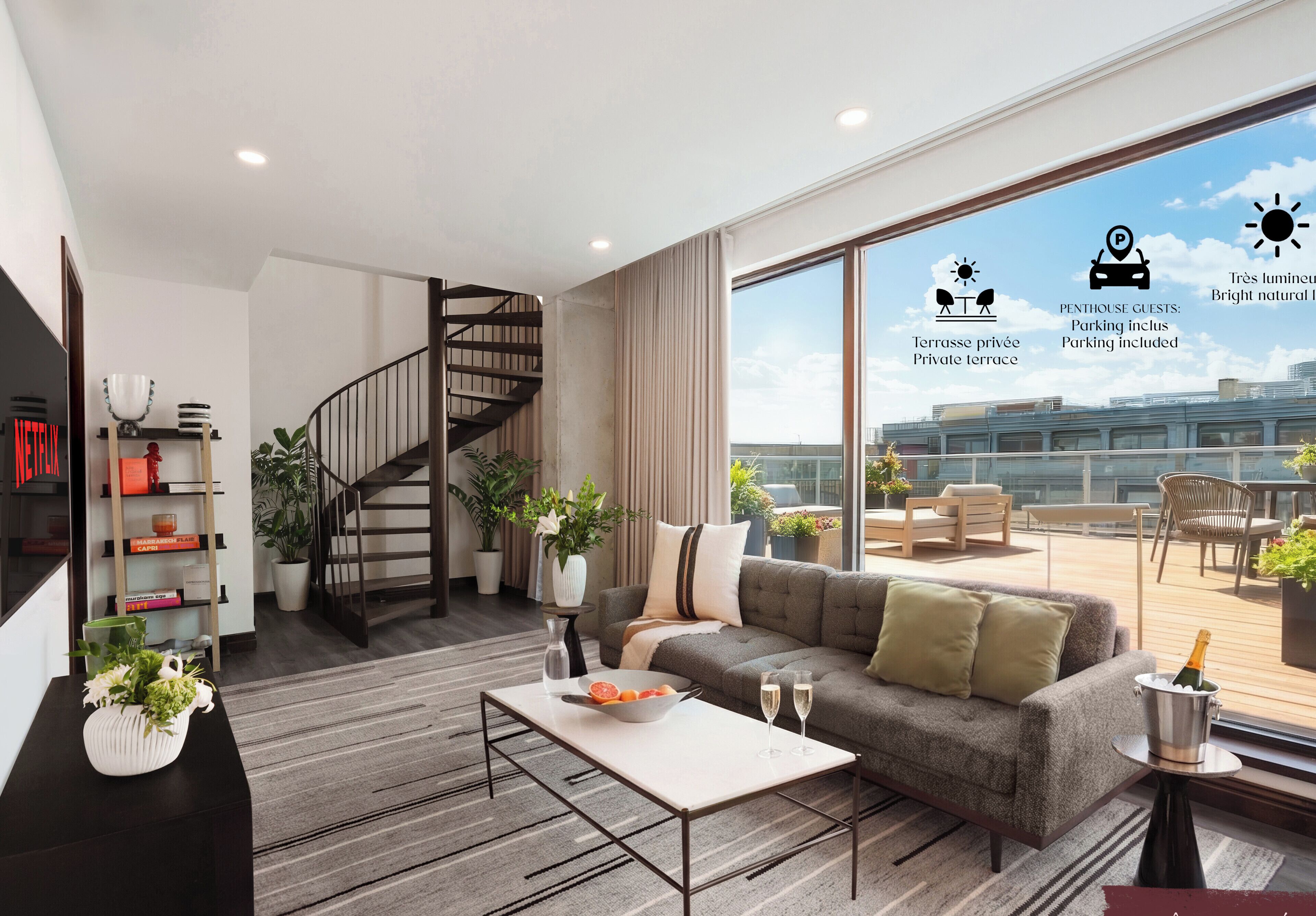 Penthouse | Luxury Residence Old Montreal, Private Terrace, Two Levels - Montreal