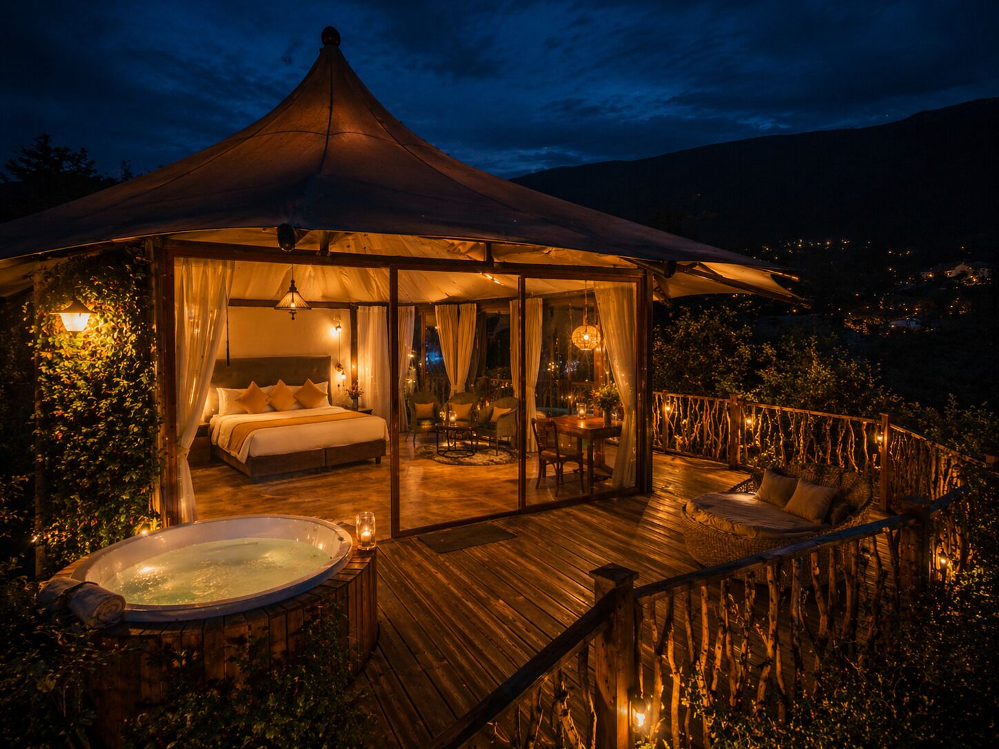 Villa superior, vista a la montaña