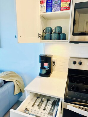Condo, 1 Bedroom, Accessible, Patio | Private kitchen - Downtown Condo, Stylish & Comfy (Calgary)
