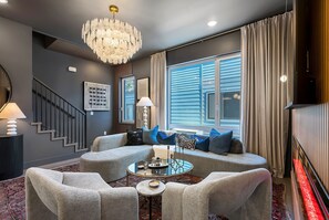 Living area - Luxe Stay Near Downtown | Karaoke, 9 Beds, Pool, Hot Tub, Sleeps 12+ (Nashville)