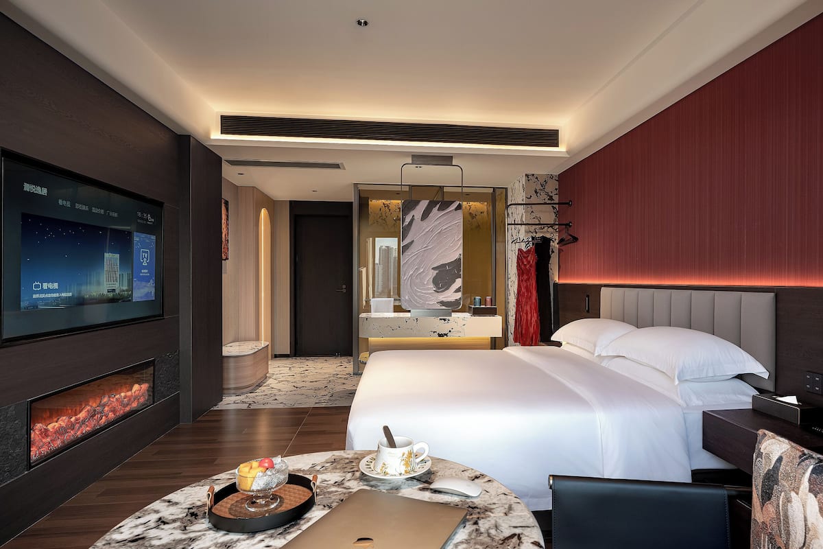 Quarto casal superluxo, vista para a cidade