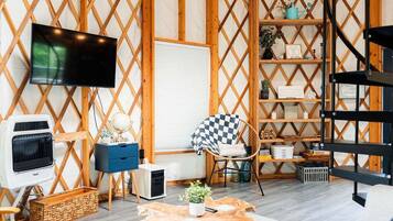 Smart TV, fireplace