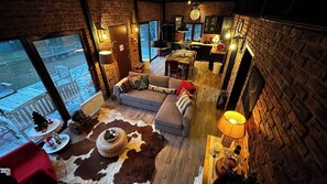 Chalet, 3 Bedrooms, Balcony | Living area