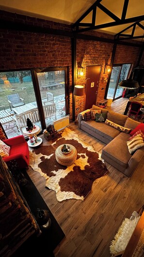 Chalet, 3 Bedrooms, Balcony | Living area