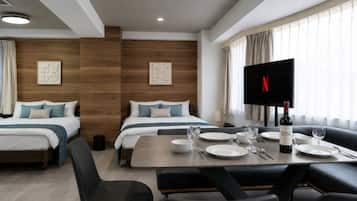 Deluxe Apartment, 1 Bedroom, City View | Blackout drapes, free WiFi, bed sheets