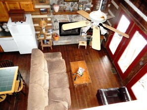 Living area - Private but convient location-unique furniture made by owner-EV charger-pets (Pigeon Forge)