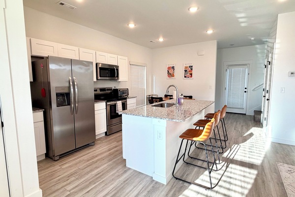 Microwave, oven, stovetop, dishwasher