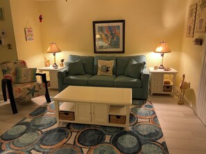 Living area - Gulf view  2 bedroom, 2.5 bath Townehome in Cape San Blas- 125 ft to beach (Port St. Joe)