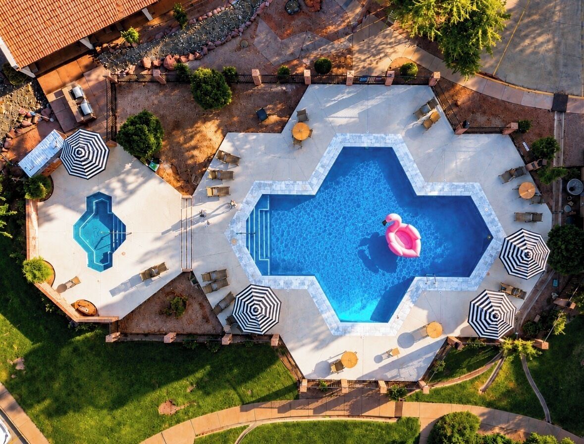 Outdoor pool, a heated pool