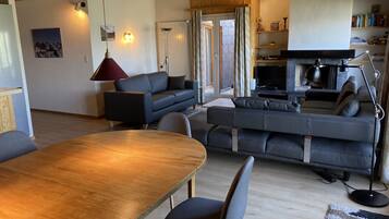 Classic Apartment, 4 Bedrooms | Living room | Fireplace, DVD player