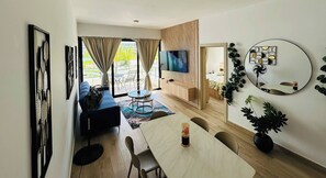 Living room - Modern 2bdrm Apt Lagoon-style Beach Downtown (Punta Cana)