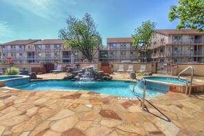 Outdoor pool, a heated pool - POOLSIDE OASIS,  a vacation condo ready to deliver for your entire family. (New Braunfels)