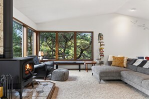 Una Smart TV, una chimenea