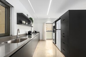 Fridge, microwave, oven, stovetop - Spacious 2BR Apt in Balfour with Mamad by HolyGuest (Tel Aviv-Yafo)