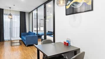Apartment, 1 Bedroom, Balcony | Desk, laptop workspace, free WiFi, bed sheets