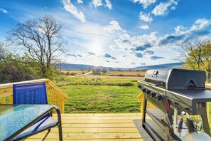 Outdoor dining - Little Blue Cabin! Country Stay Near Williamsport (Allenwood)