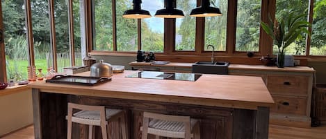 Fridge, microwave, stovetop, dishwasher