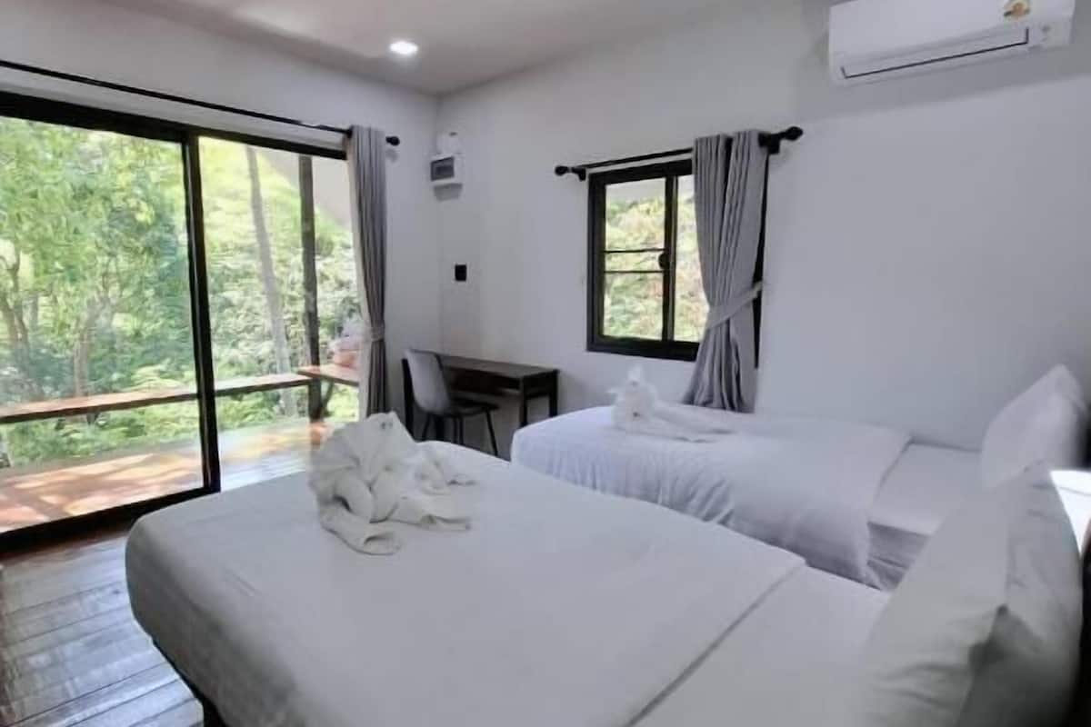 豪華雙床房, 露台, 花園景