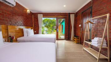 Family Bungalow, Pool View | Desk, laptop workspace, free WiFi