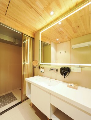 Royal Family with Attic | Bathroom | Shower, free toiletries, hair dryer, slippers - Treetop by Eight Continents Royalpine HP (Kasauli)